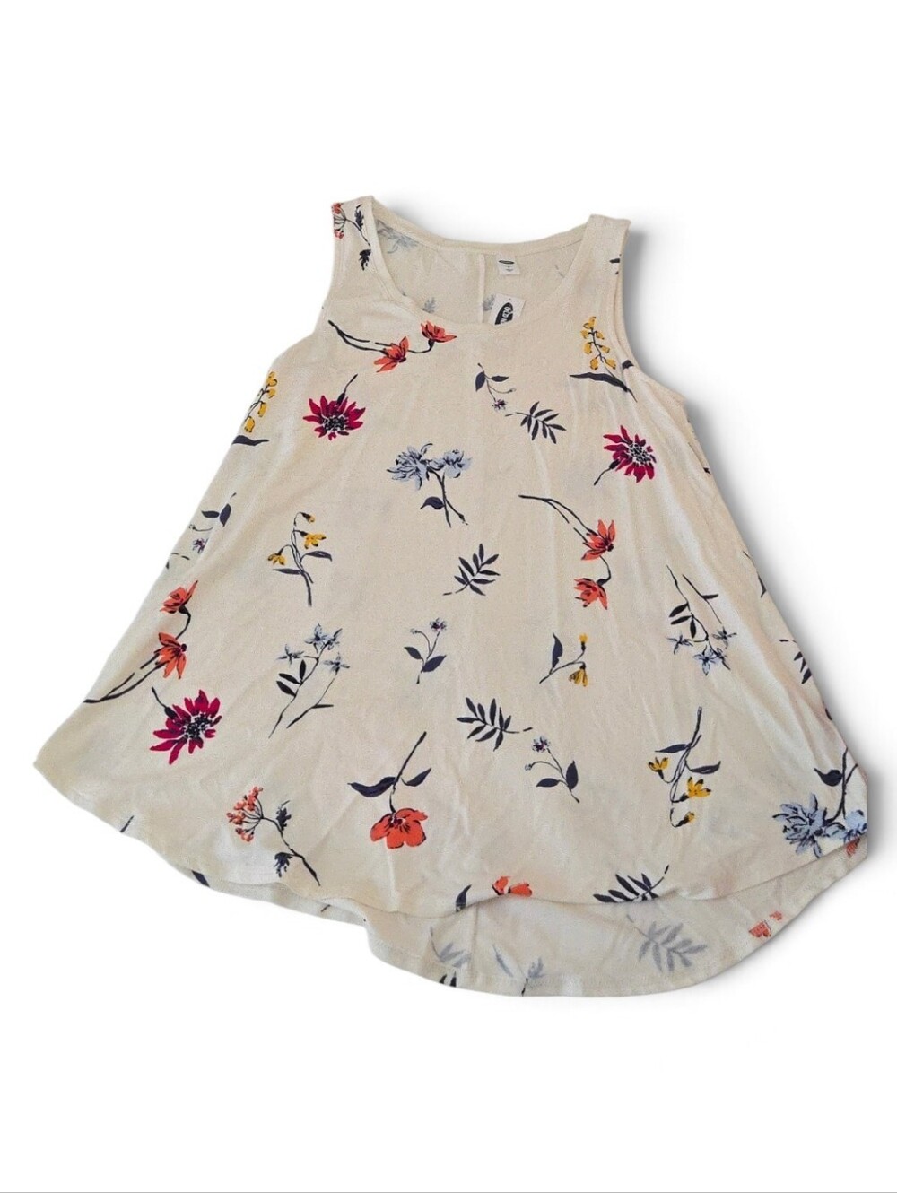 Women's Cream Floral Tank Top